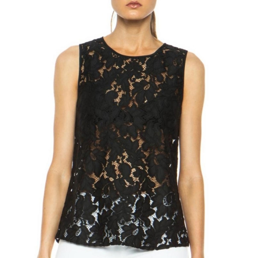 DIANE VON FURSTENBERG Black Lace Top